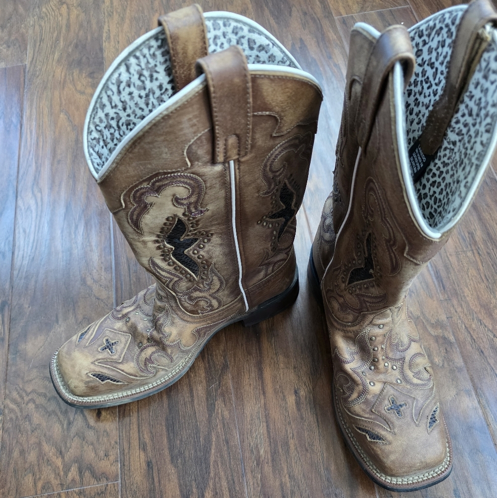 Laredo Spellbound Cowboy Boots Brown Women's Size 9
